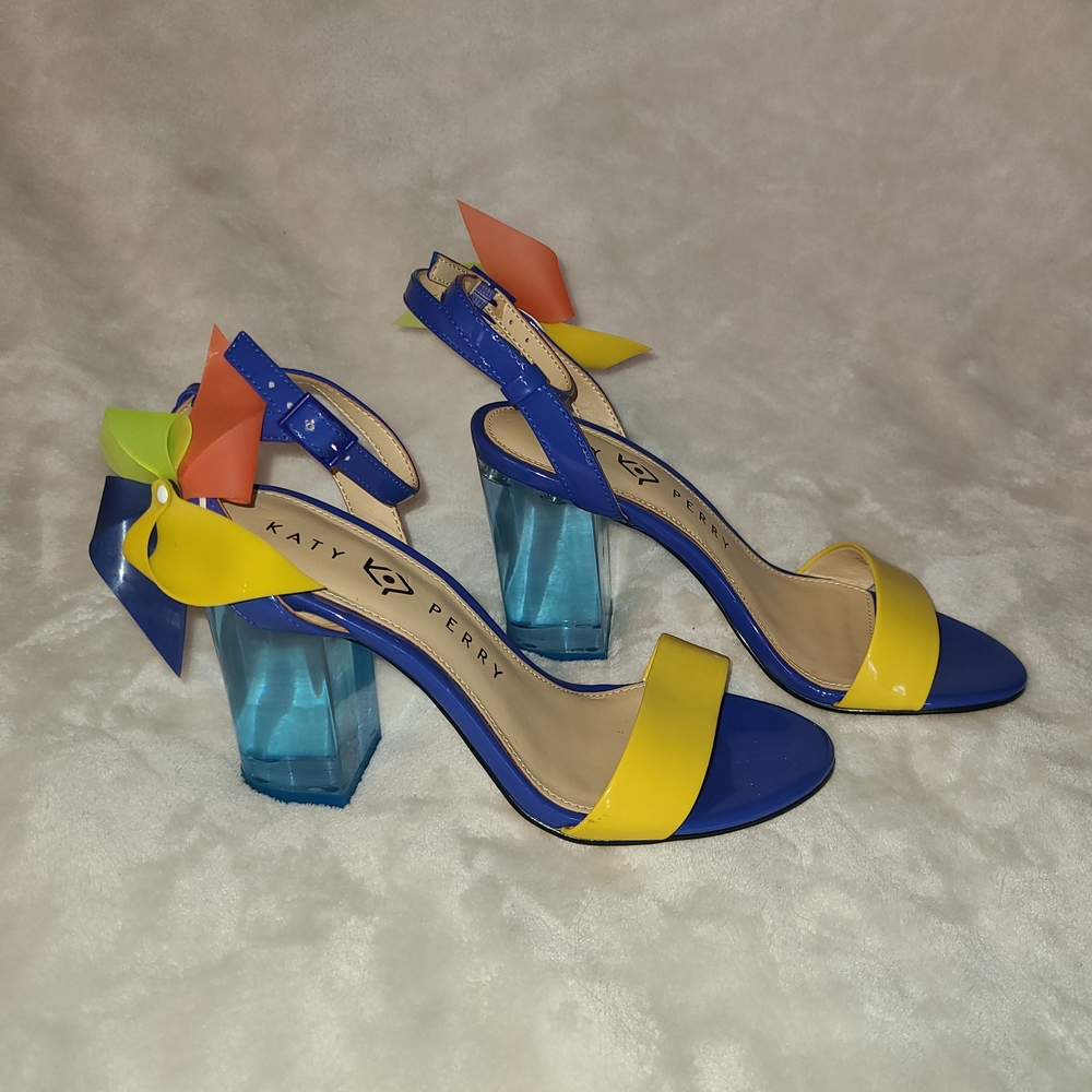 🌈 Katy Perry “Pinwheelz” Blue Multi Patent Heels – Size 5 (35) – Rare & Vibrant - Picture 2 of 10